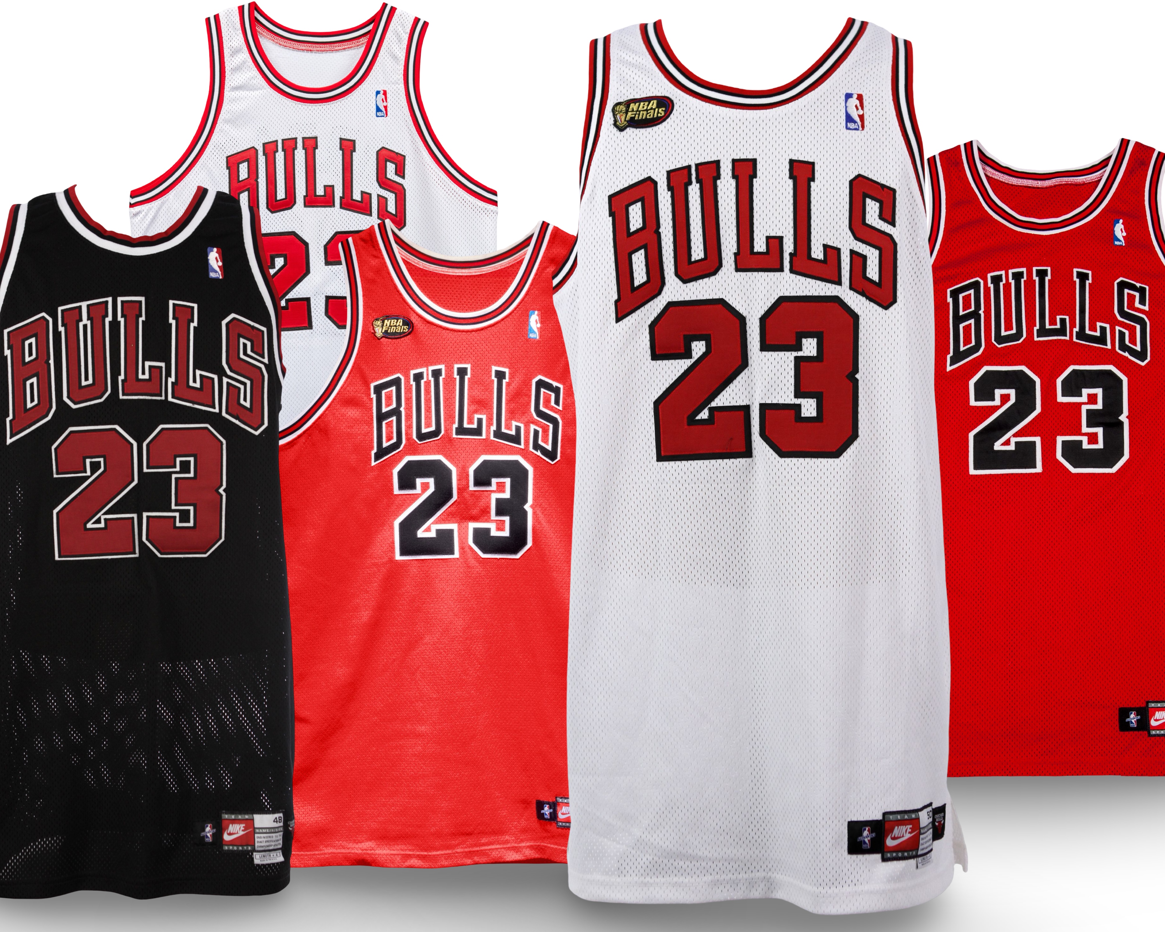 Selection of Michael Jordan jerseys from the 1997–98 season