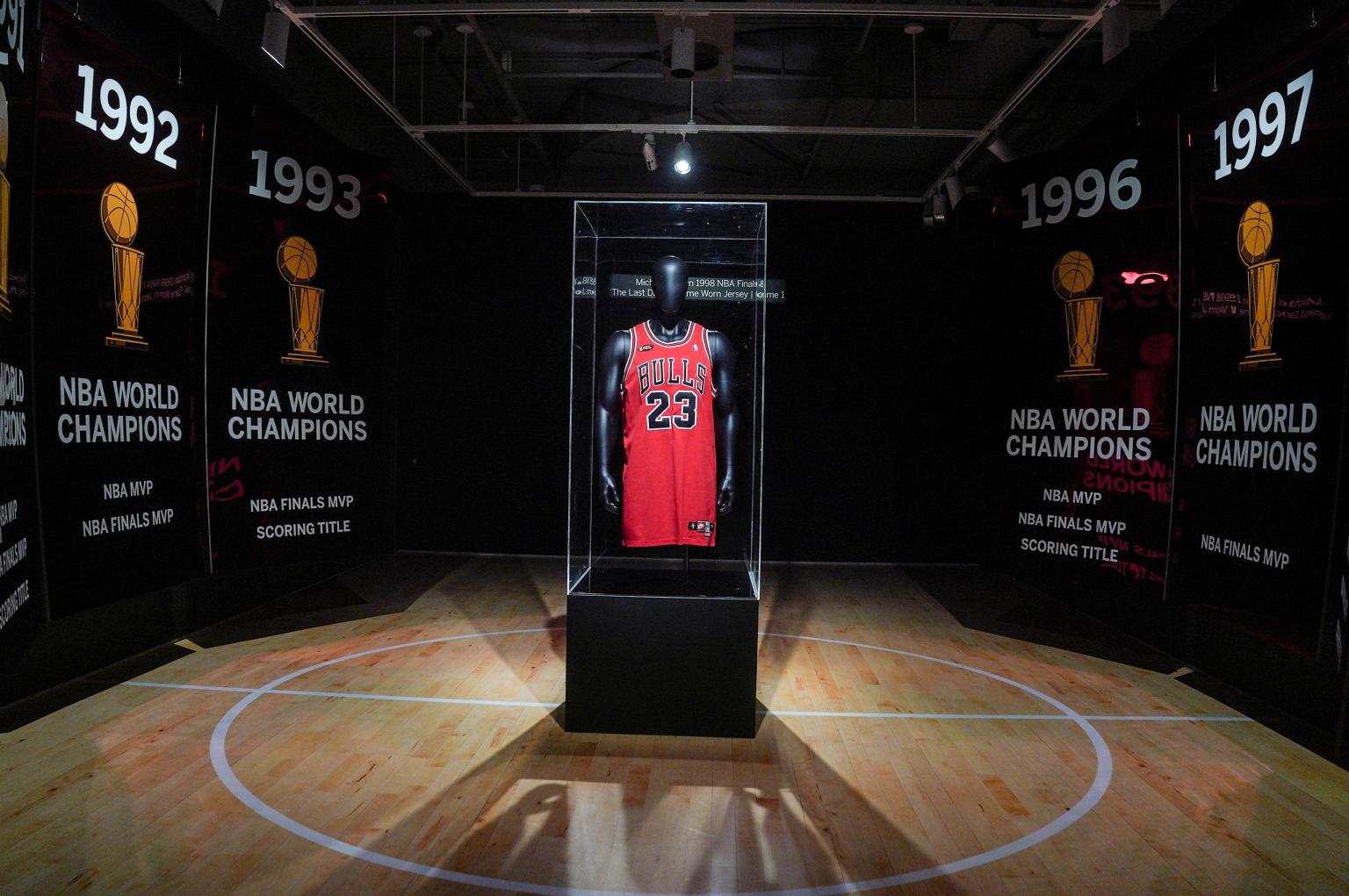 Michael Jordan game-worn jersey and six championships