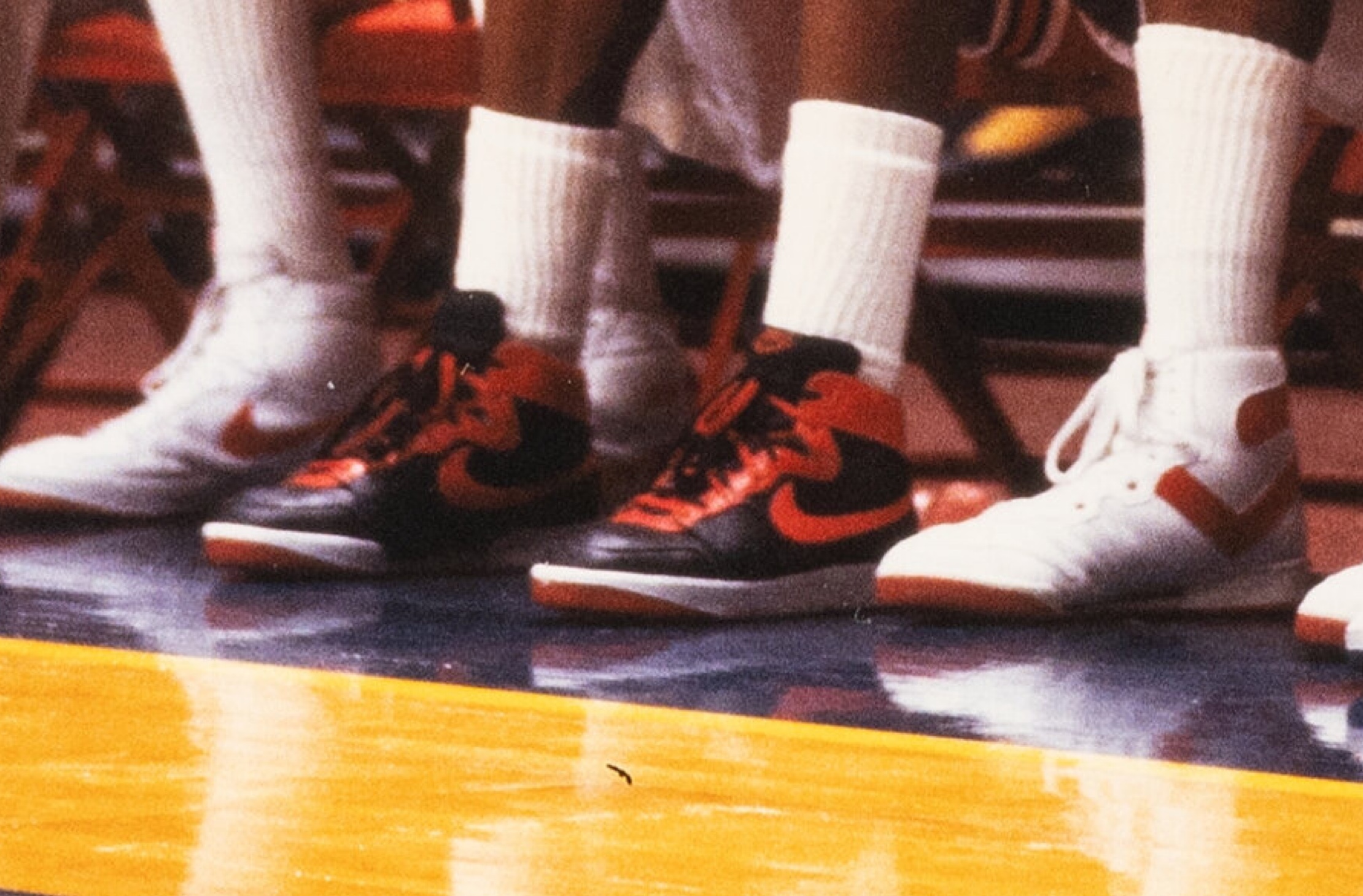 Black and red Nike Air Ship detail