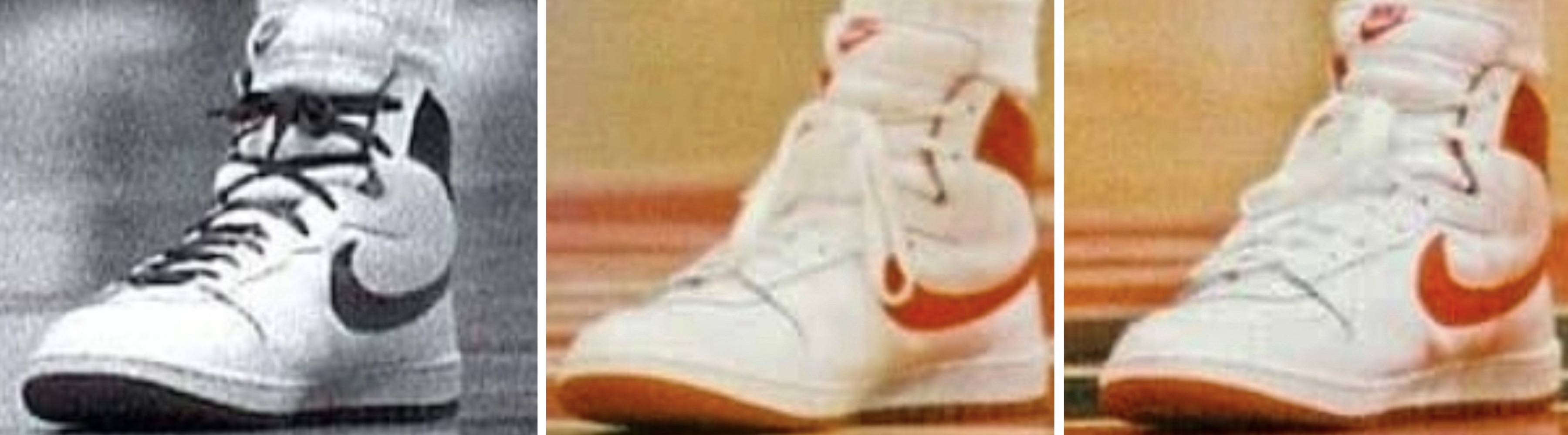 White and red Nike Air Ship examples appearing across the late preseason and opening stretch of the regular season, illustrating continuity in configuration during this transition period.