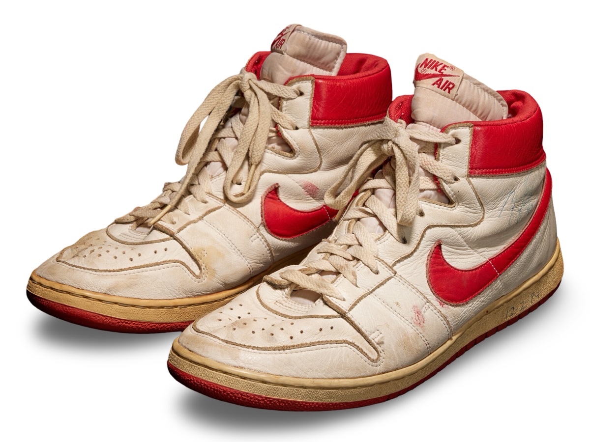 White and red Nike Air Ship later sold through Sotheby’s