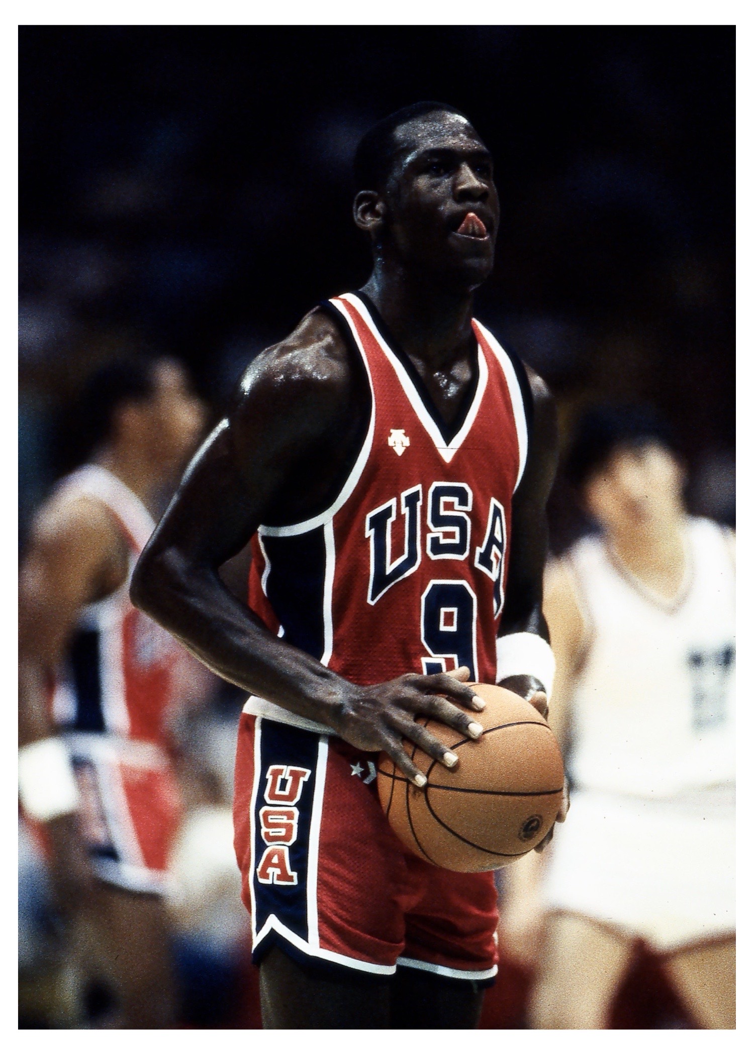 1984 Team USA game imagery of Michael Jordan versus Team China