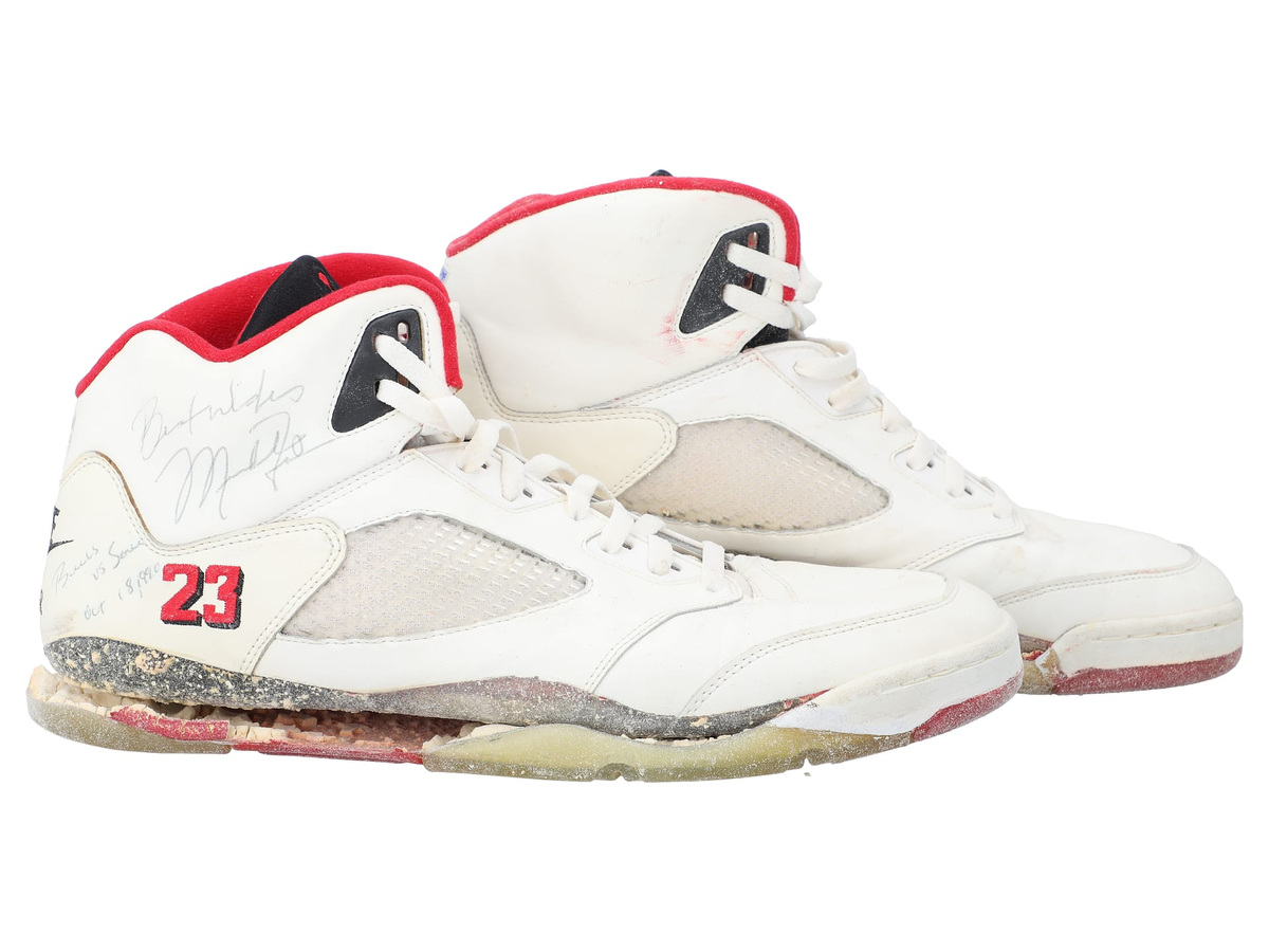 1990 Air Jordan V — White | Red | Black — Image 1